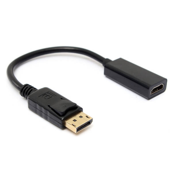 מתאם Displayport (דיספליי פורט) זכר ל- HDMI תומך 4K 60hz אקטיבי