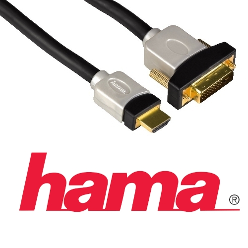 כבל HDMI-DVI מקצועי 5 מטר תוצרת HAMA דגם 79061