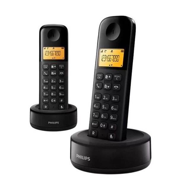 טלפון אלחוטי דיגיטלי 2 שלוחות Philips D160