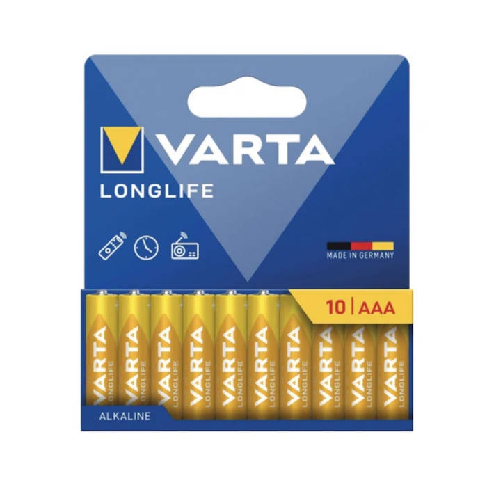 10 סוללות אלקליין AAA תוצרת VARTA גרמניה
