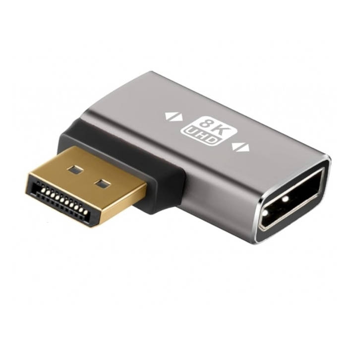 מתאם זוויתי DISPLAYPORT 1.4 8K@60HZ זכר-נקבה שמאלה