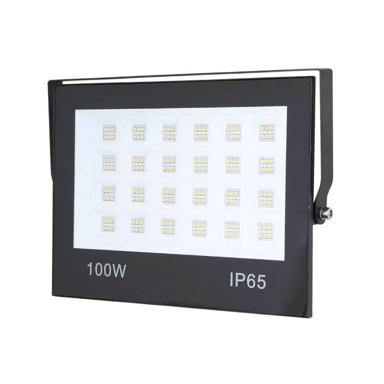 תאורת הצפה פרוז'קטור לד 100W שחור - אור יום לבן 6000K