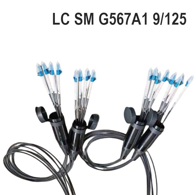 כבל אופטי טקטי 8 סיבים SM מחברי LC אורך 50 מטר