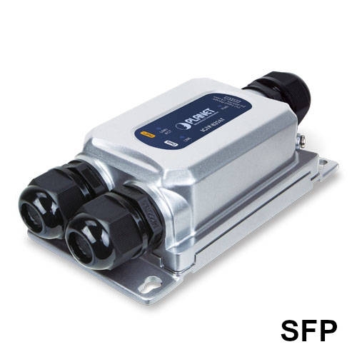 ממיר אופטי תעשייתי מחיבור SFP לחיבור RJ45 POE Giga