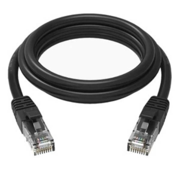 כבל רשת RJ45 מסוכך CAT6 באורך 3 מטר בצבע שחור