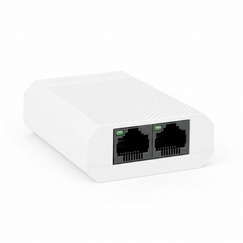 Switch POE 2 Ports Giga עם הזנה POE ללא צורך בנקודת חשמל