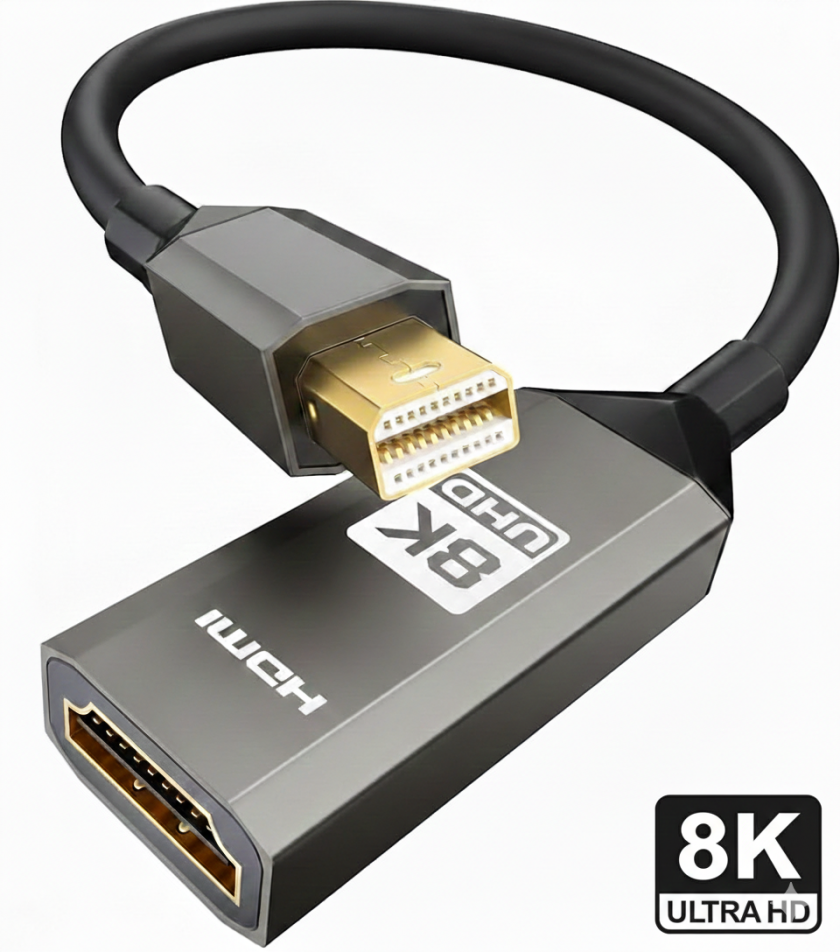כבל מתאם Mini DisplayPort ל-HDMI אורך 0.2M תומך 8K