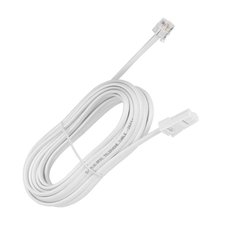 כבל טלפון לבן חיבורים בזק-אמריקאי באורך 2 מטר