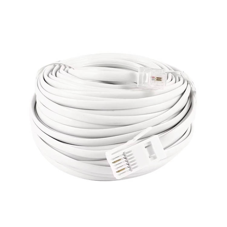 כבל טלפון לבן חיבורים בזק-אמריקאי באורך 15 מטר