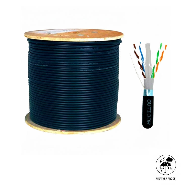 305 מטר כבל רשת חיצוני קשיח CAT6 מסוכך FTP עמיד בתנאי חוץ