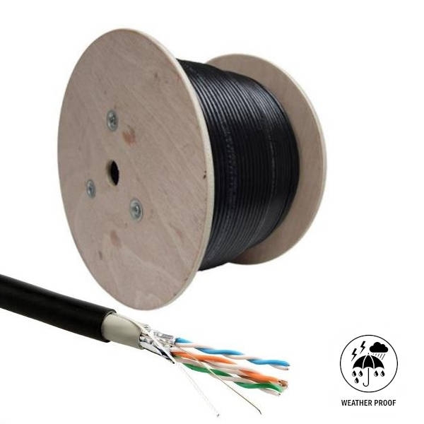 305 מטר כבל רשת קשיח CAT5e מסוכך FTP עמיד בתנאי חוץ