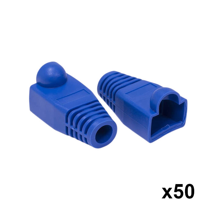 50 יחידות כיסוי גומי לקונקטור RJ45 - צבע כחול