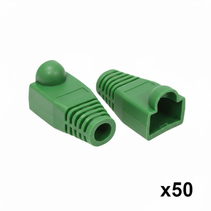 50 יחידות כיסוי גומי לקונקטור RJ45 - צבע ירוק