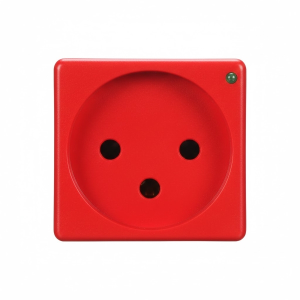 שקע חשמל אדום 220V עם נורית בקרה תואם Gewiss System