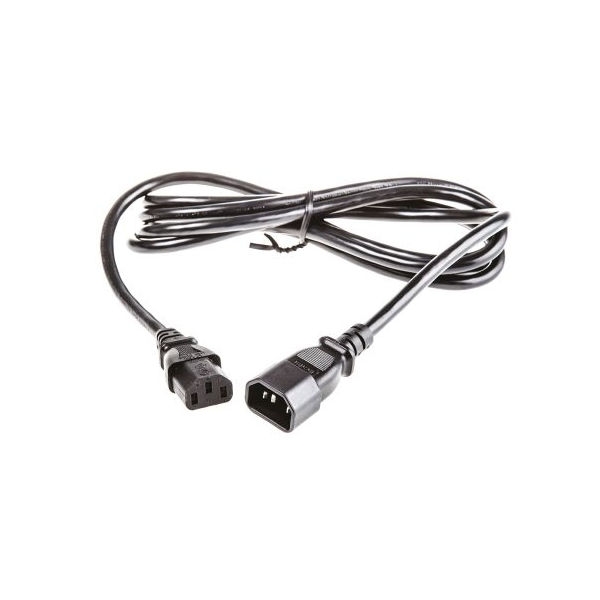 כבל חשמל מאריך (כבל קומקום זכר-נקבה) 1.8 מטר - חיבור  C13-C14