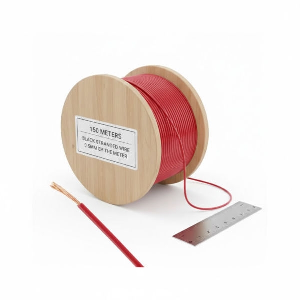 חוט חשמל שזור 0.5 מילימטר עם בידוד אדום - מחיר מטר רץ