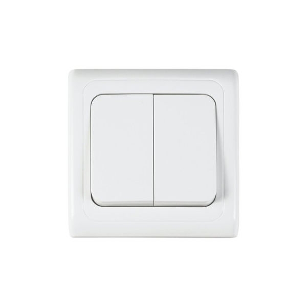 מפסק כפול לבן תחת הטיח לקופסא 55 - תוצרת ניסקו