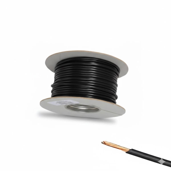 חוט חשמל שזור 0.5 מילימטר עם בידוד שחור - גליל 150 מטר