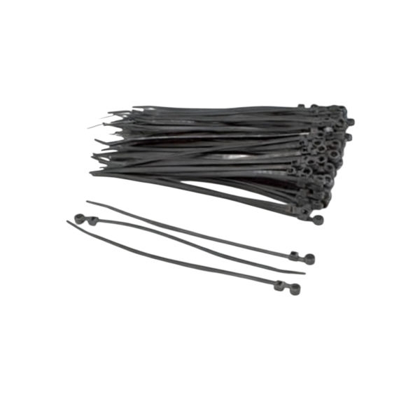 100 אזיקונים שחורים עם חור תליה 220x4.3