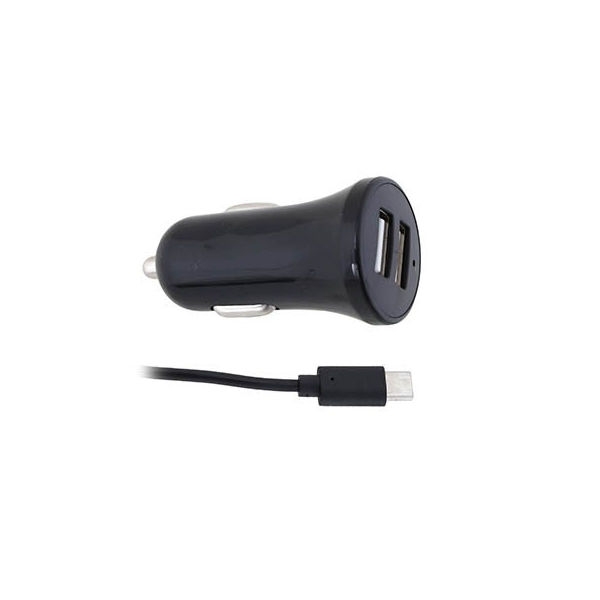 מטען USB כפול למצת הרכב כולל כבל טעינה Type C