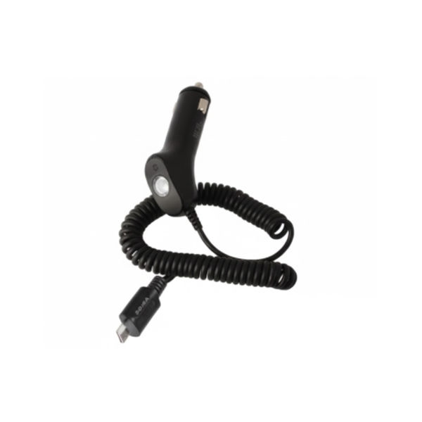 מטען מיקרו USB לרכב 1A עם כבל ספירלי - תוצרת SIGMA