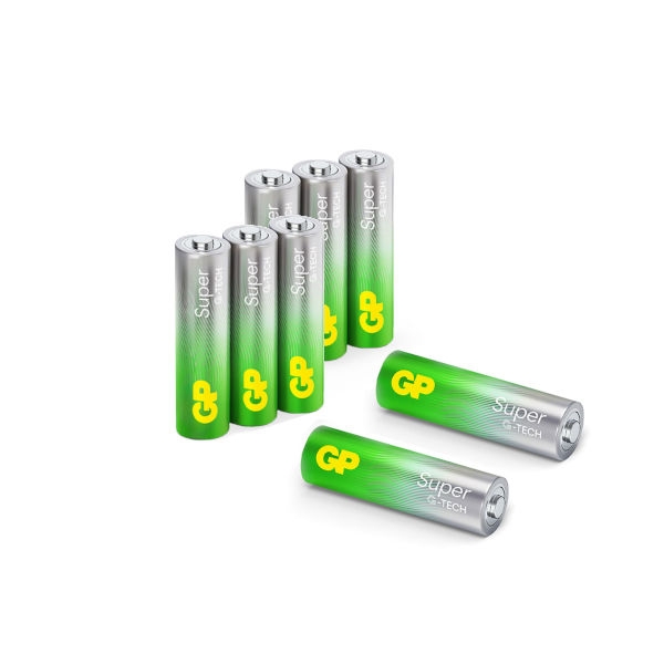 8 סוללות Super אלקליין AAA תוצרת GP