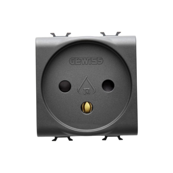 שקע חשמל שחור 220V גוויס מקורי תיקני סידרת Chorus של Gewiss - דגם GW12281
