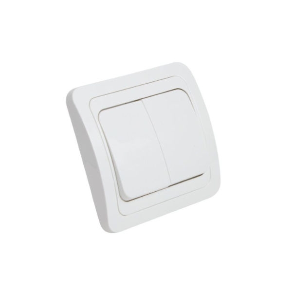 מפסק תאורה כפול להתקנה תחת הטיח בקופסא 55