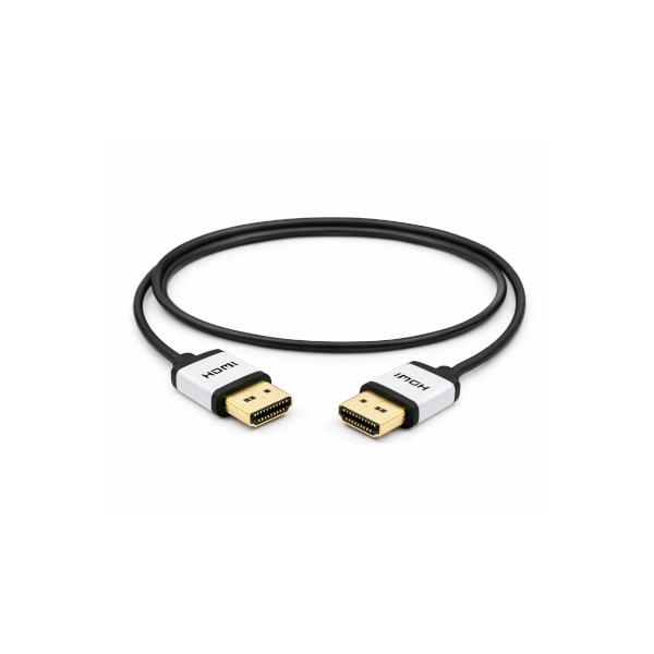 כבל HDMI 2.0 דק 4.2 מ"מ, אורך 0.5 מטר, ראשי מתכת מוזהבים