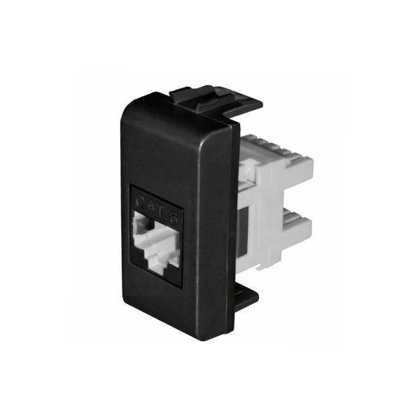 שקע רשת שחור לגוויס כורוס (Chorus) עם חיבור RJ45 מסוכך CAT6