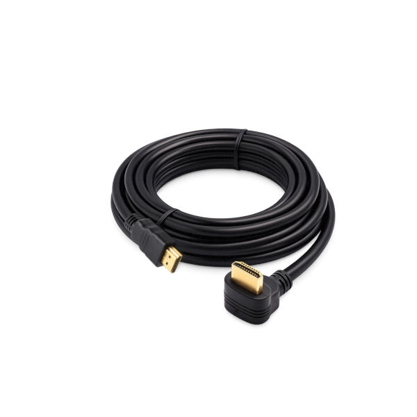 כבל HDMI-HDMI איכותי באורך 3 מטר - קונקטור בזוית 90 מעלות