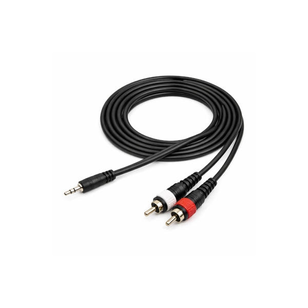 כבל מקצועי PL-3.5mm ל-2 חיבורי RCA זכר - 1.8 מטר - LIDGE