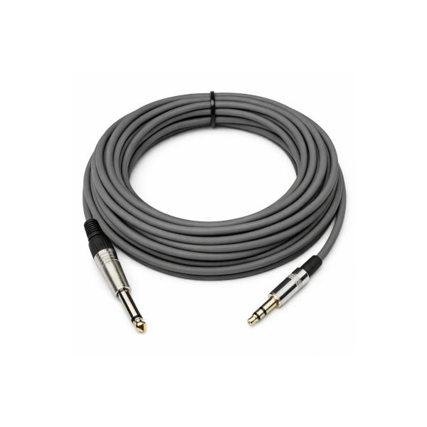 כבל מקצועי חיבור PL-3.5mm זכר, לחיבור PL גדול מונו זכר - 5 מטר