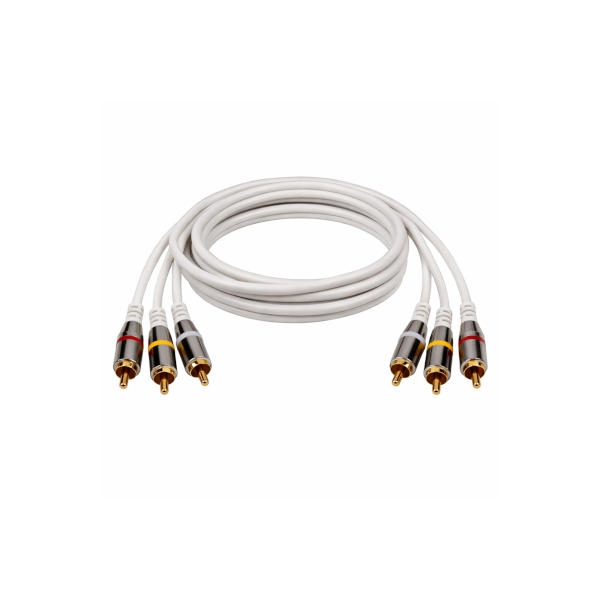 כבל וידאו + אודיו מקצועי 3RCA  אורך 1.8 מטר תוצרת Lexus דגם LRV-75