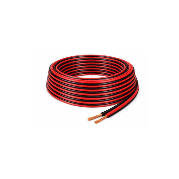 100 מטר כבל רמקול רב גידי 0.75 מ"מ על תוף - אדום/שחור