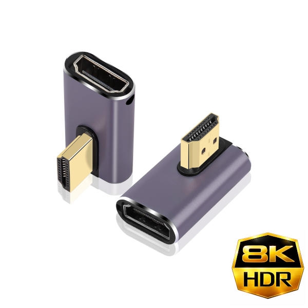 מתאם HDMI-2.1 8K בזוית 90 מעלות שמאלה