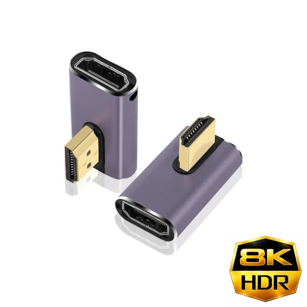 מתאם HDMI-2.1 8K בזוית 90 מעלות ימינה