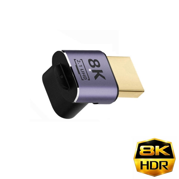 מתאם HDMI-2.1 8K 60hz HDR זכר-נקבה בזוית