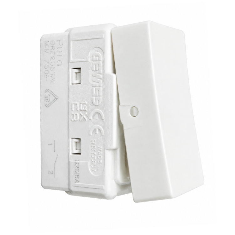 מפסק יחיד לבן 220V גוויס מקורי תיקני סידרת PURA של Gewiss - דגם GWC20571L