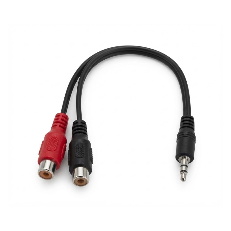 כבל אודיו מתאם מחיבור PL-3.5mm סטריאו זכר ל-2RCA נקבה