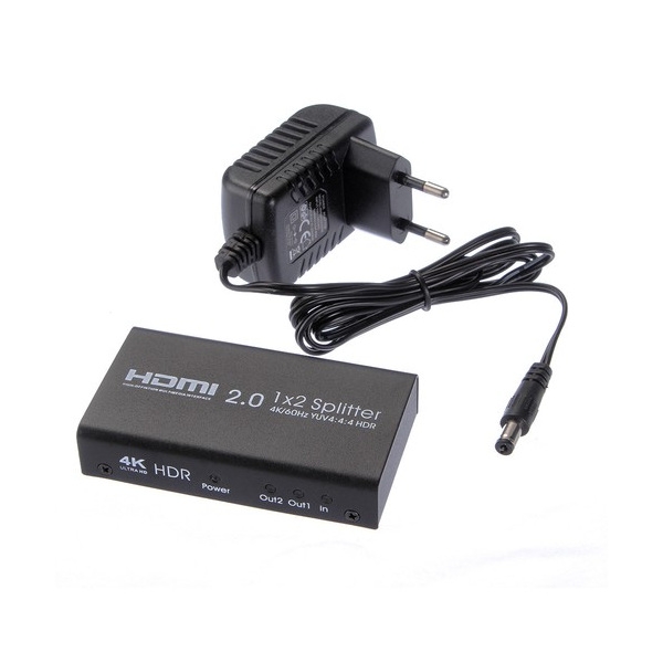 מפצל HDMI 2.0 ל-2 מסכים 4K@60Hz