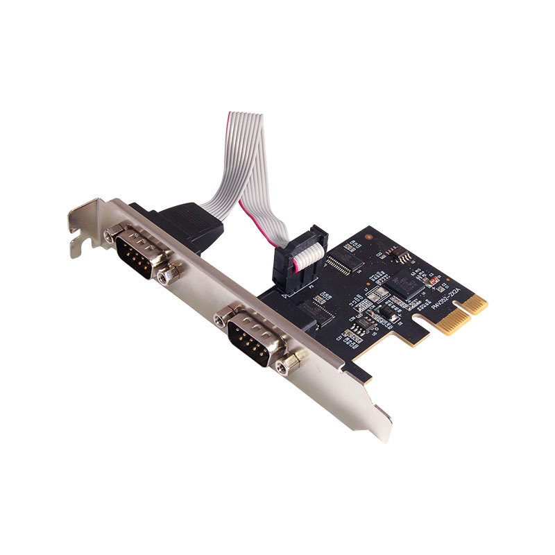 כרטיס הרחבה PCIe עם 2 יציאות סריאל RS-232 ‏ DB9
