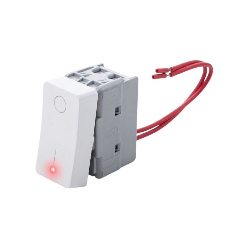מפסק דוד חשמלי דו־קוטבי 16AX עם תאורת סימון LED אדומה Gewiss System Pura GWC20504