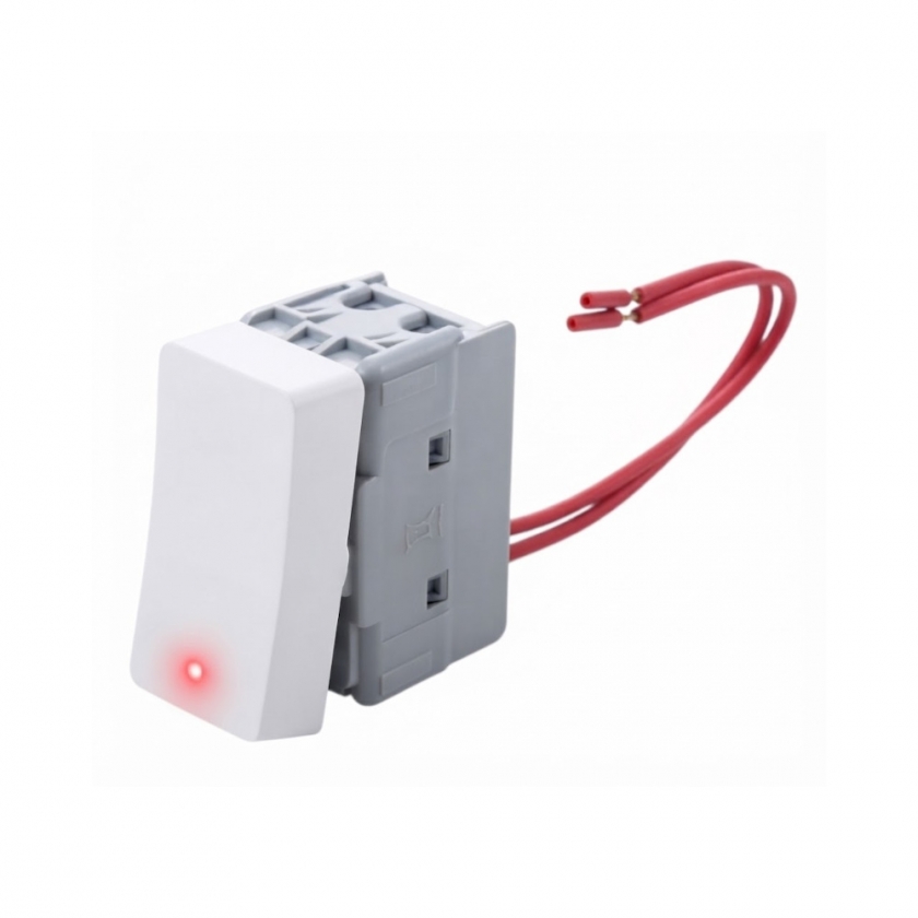 לחצן GEWISS System Pura 1P עם תאורת LED אדומה למדרגות