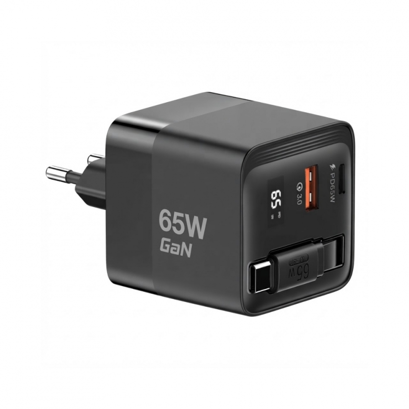 מטען קיר 65W Miracase עם כבל Type-C נשלף