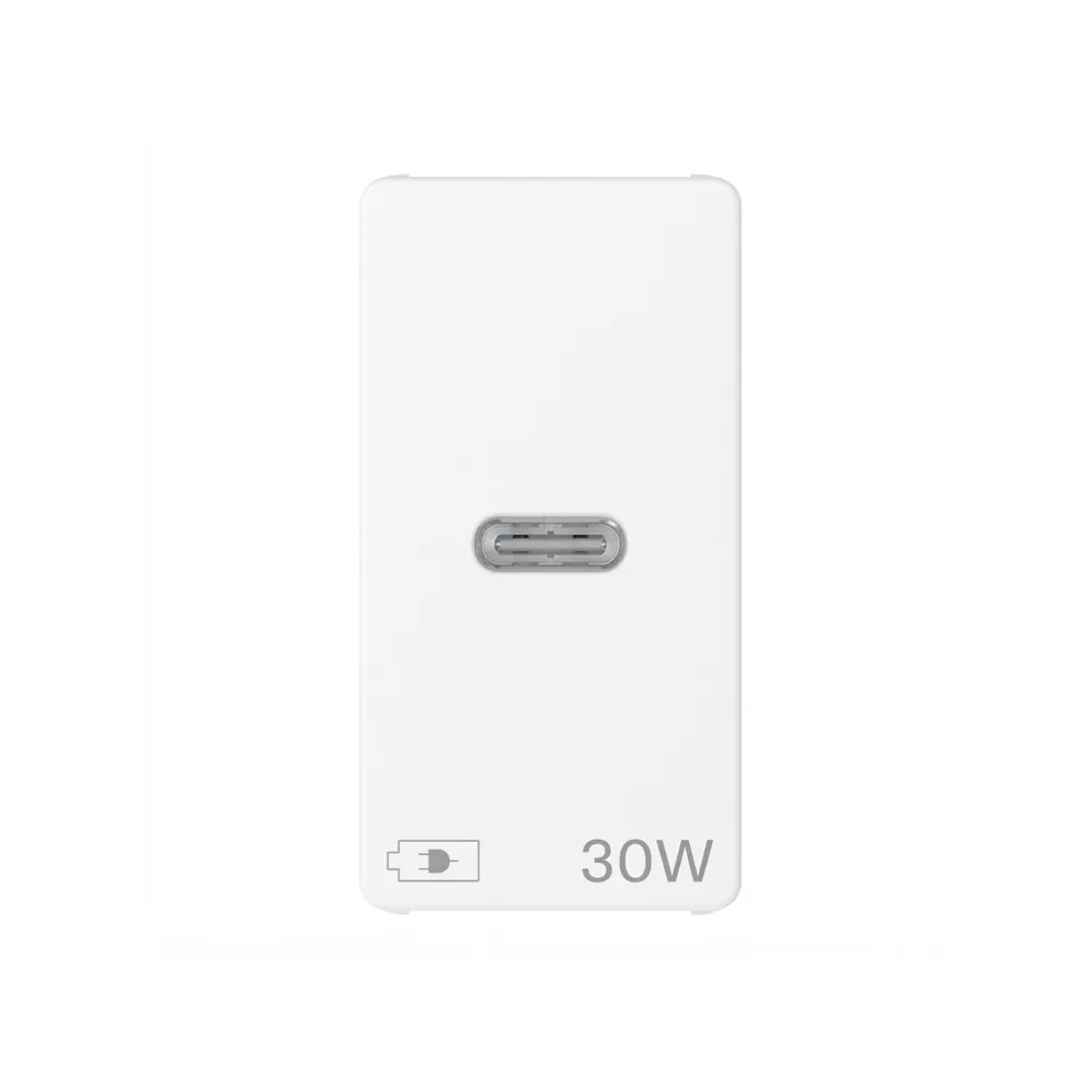 מטען USB-C 30W  לבן מבריק Gewiss Pura – GWC20364