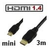 כבל HDMI למיני mini HDMI בתקן 2.0 אורך 3 מטר תומך 3D