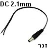 פלאג DC 2.1mm זכר למצלמות אבטחה עם חוט מוליך