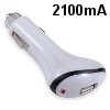 מטען USB חזק 2100mA למצת הרכב מתאים ל-iPhone נגנים, GPS ועוד