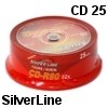 25 יחידות דיסקים לצריבה SilverLine CD-R x52 700MB Cake